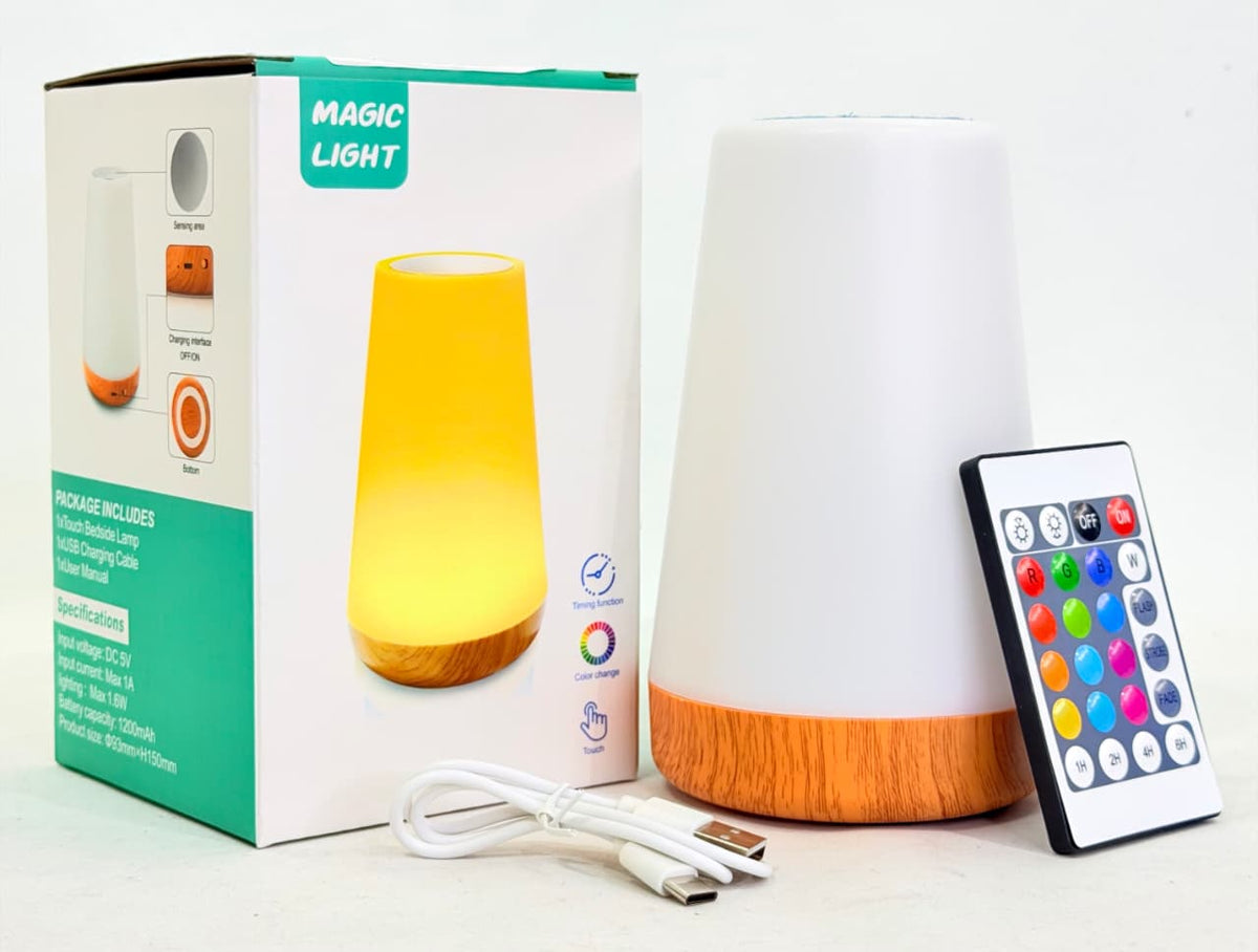 LAMPARA MAGICA LED RGB CON TOUCH Y CONTROL REMOTO