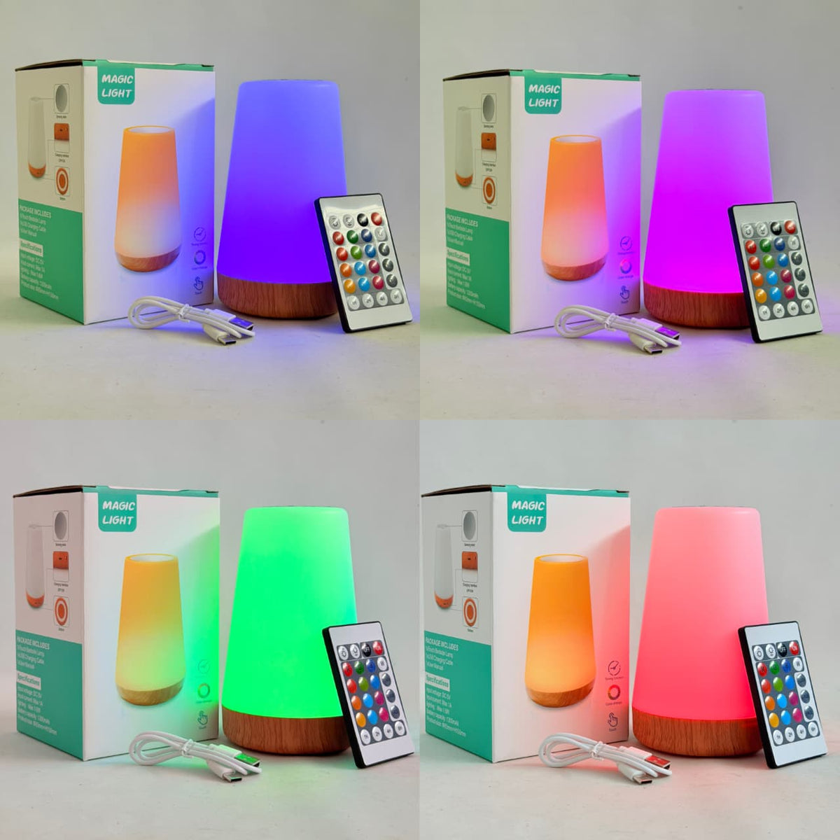 LAMPARA MAGICA LED RGB CON TOUCH Y CONTROL REMOTO