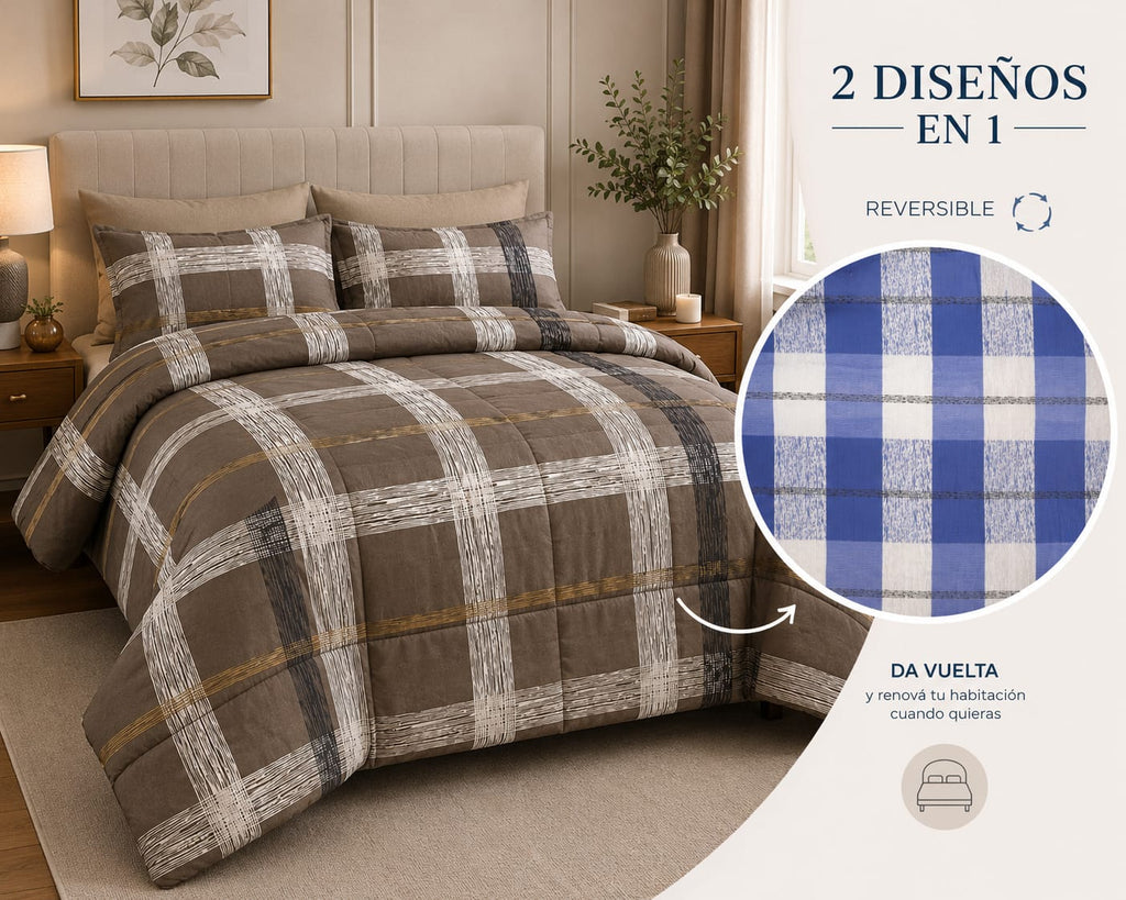 ACOLCHADO / CUBRECAMA REVERSIBLE ESTAMPADO