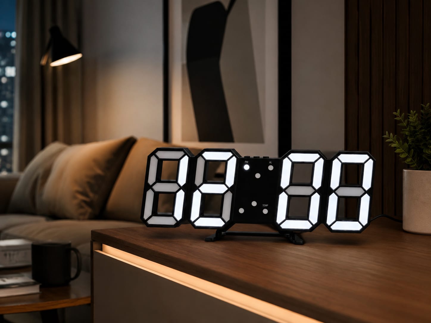 RELOJ DESPERTADOR LED 3D GRANDE
