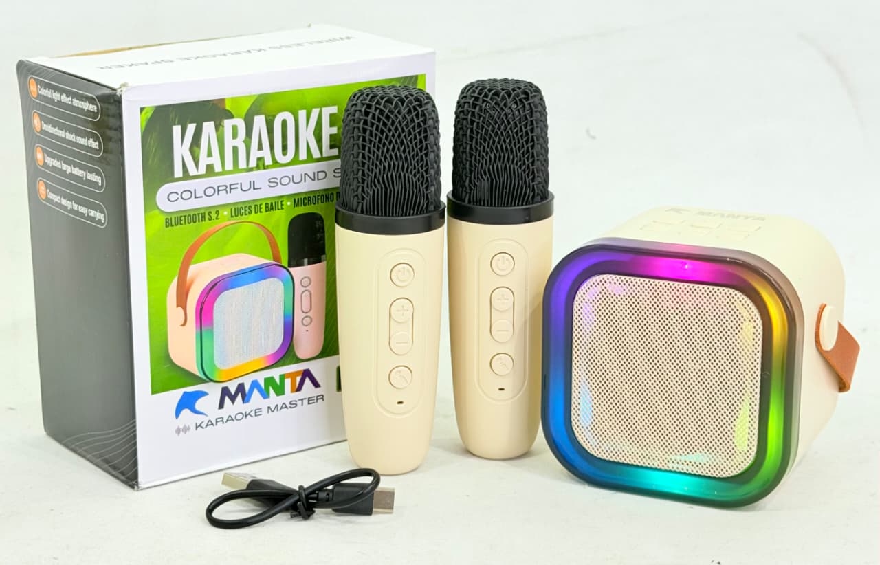 PARLANTE K12 CON DOBLE MICROFONOS INALAMBRICOS