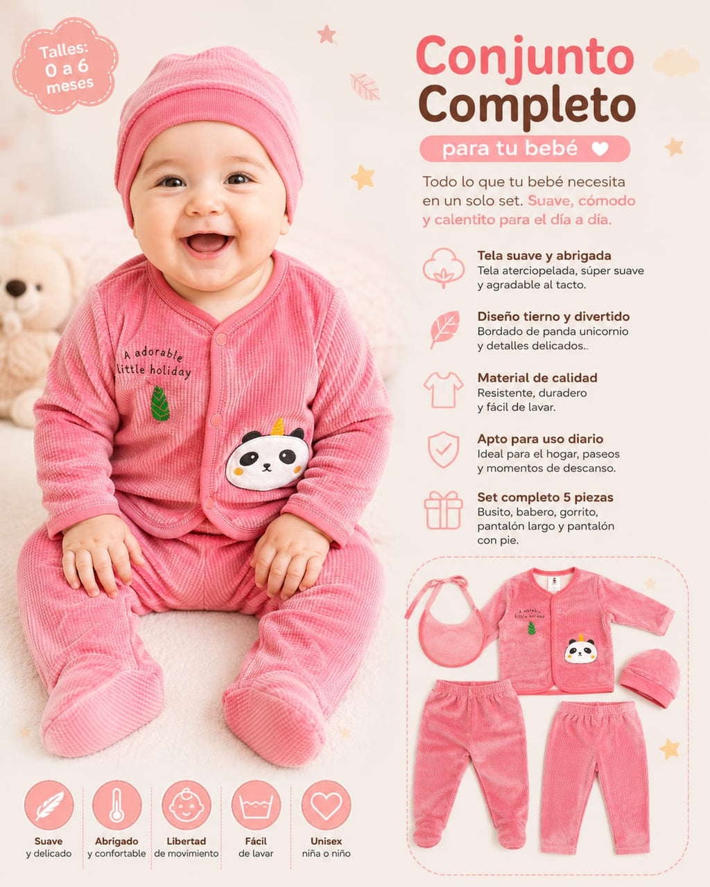 CONJUNTO PARA BEBE 5 PCS