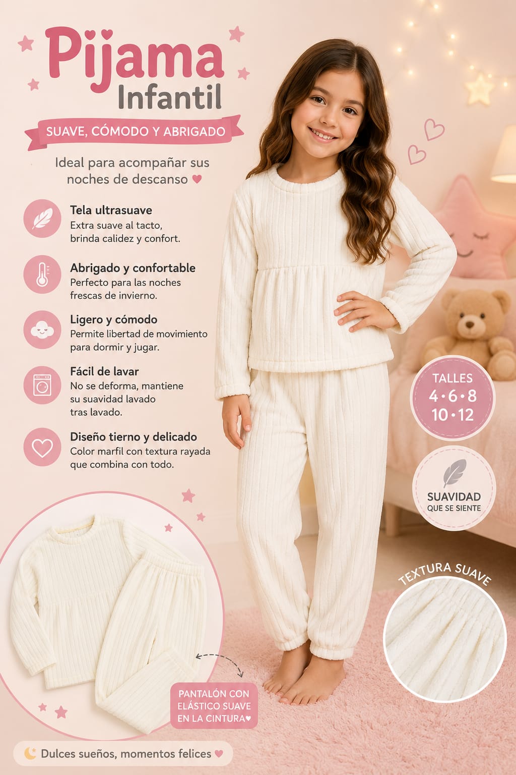 PIJAMA INFANTIL PLUSH | 2 PIEZAS