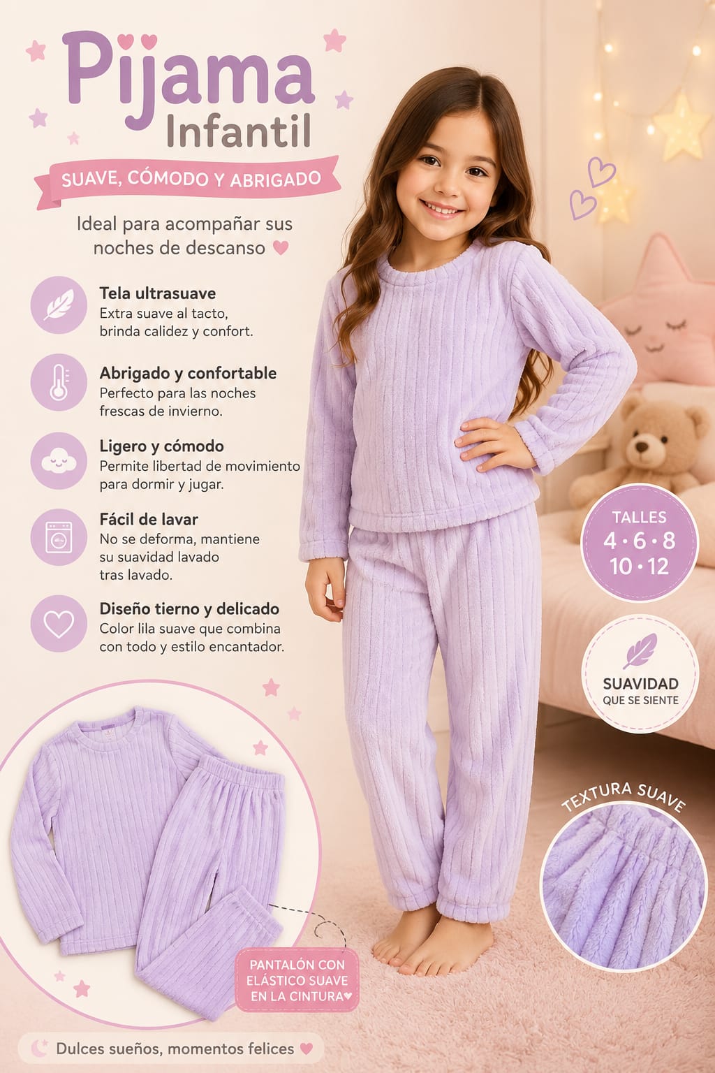 PIJAMA INFANTIL PLUSH | 2 PIEZAS