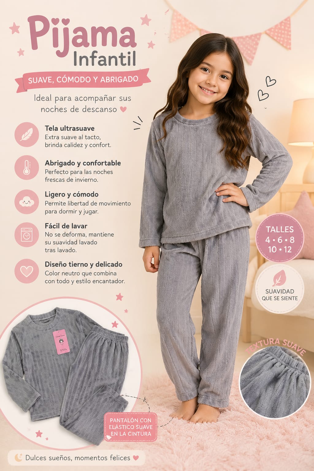 PIJAMA INFANTIL PLUSH | 2 PIEZAS