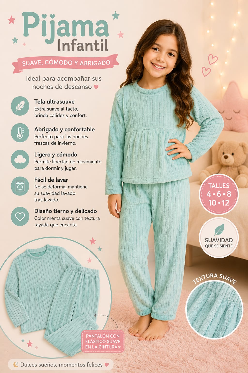 PIJAMA INFANTIL PLUSH | 2 PIEZAS