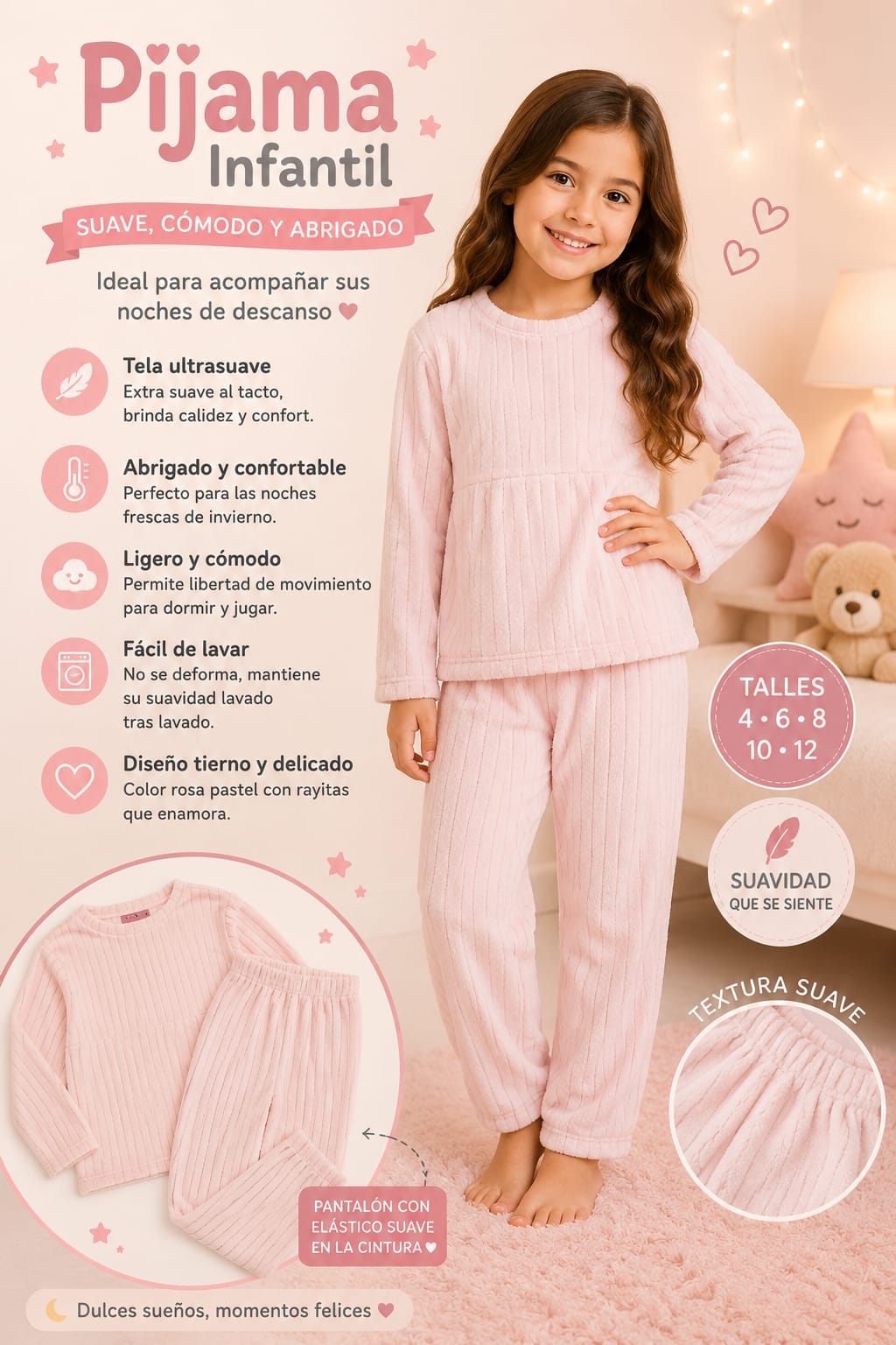PIJAMA INFANTIL PLUSH | 2 PIEZAS