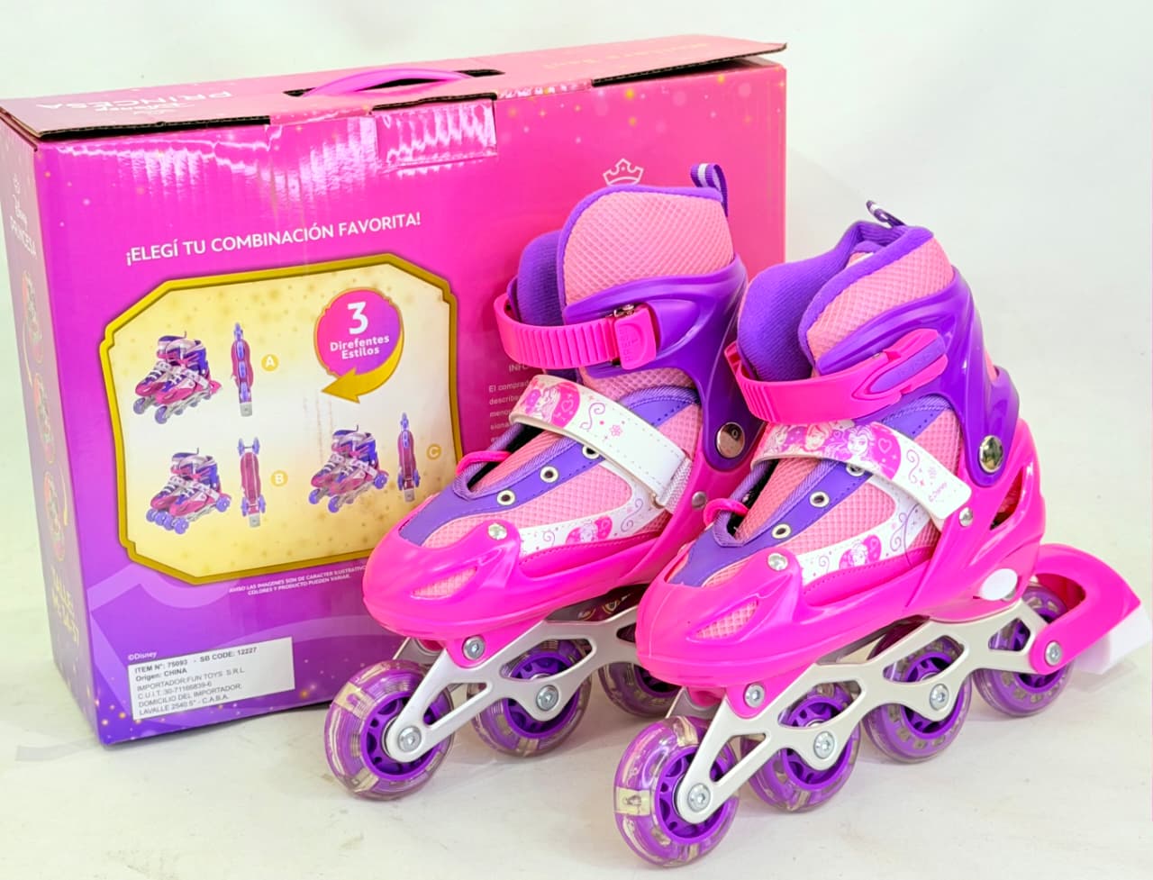 PATINES 3 EN 1 AJUSTABLE CON LUCES EN LAS RUEDAS