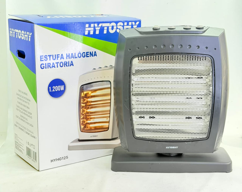 ESTUFA HALOGENA GIRATORIA 3 VELAS | HYTOSHY 1200W