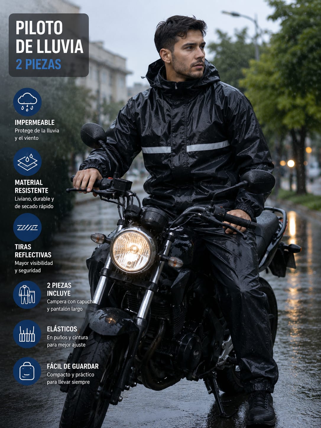 PILOTO DE LLUVIA PARA MOTO