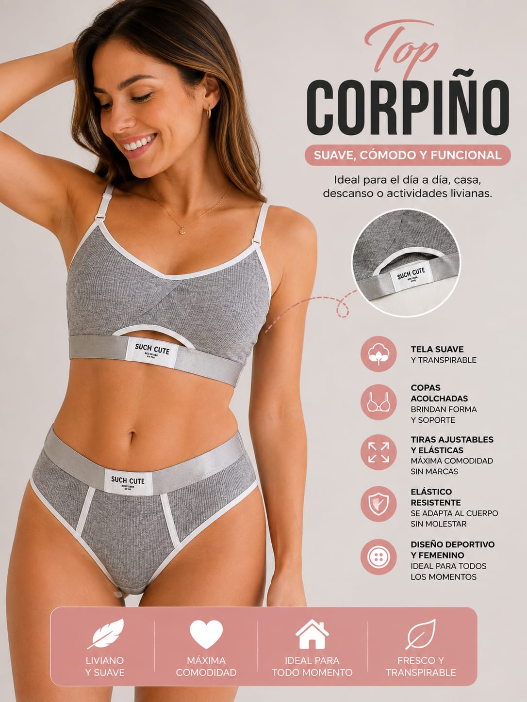 TOP CONJUNTO INTERIOR DEPORTIVO | SUAVE, COMODO Y FUNCIONAL