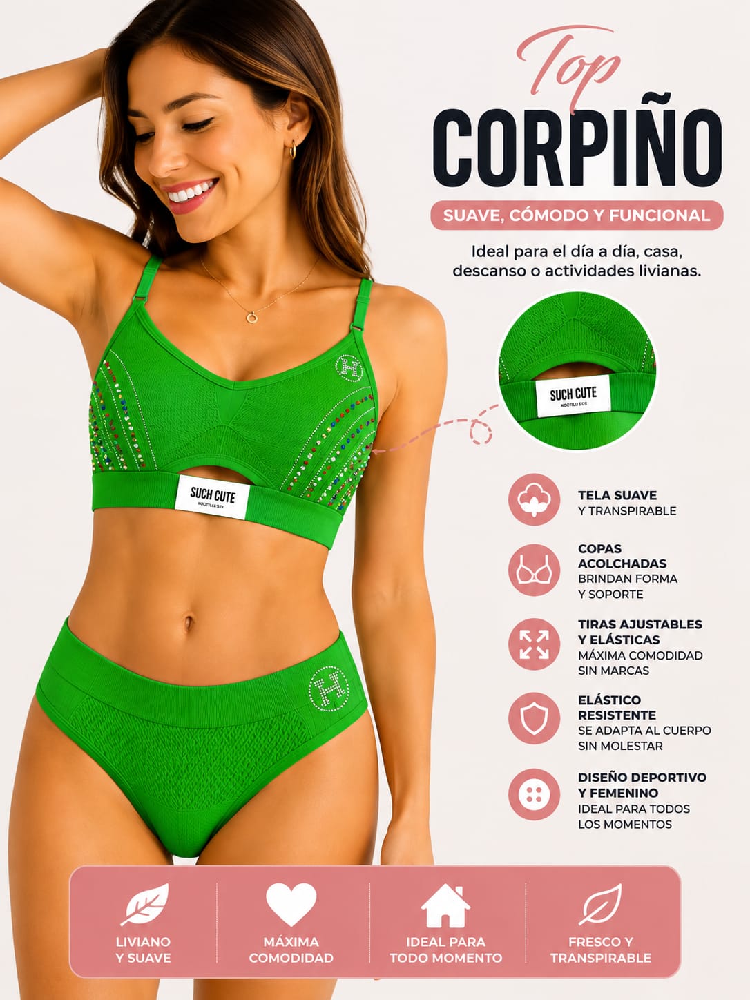 TOP CONJUNTO INTERIOR DEPORTIVO | SUAVE, COMODO Y FUNCIONAL