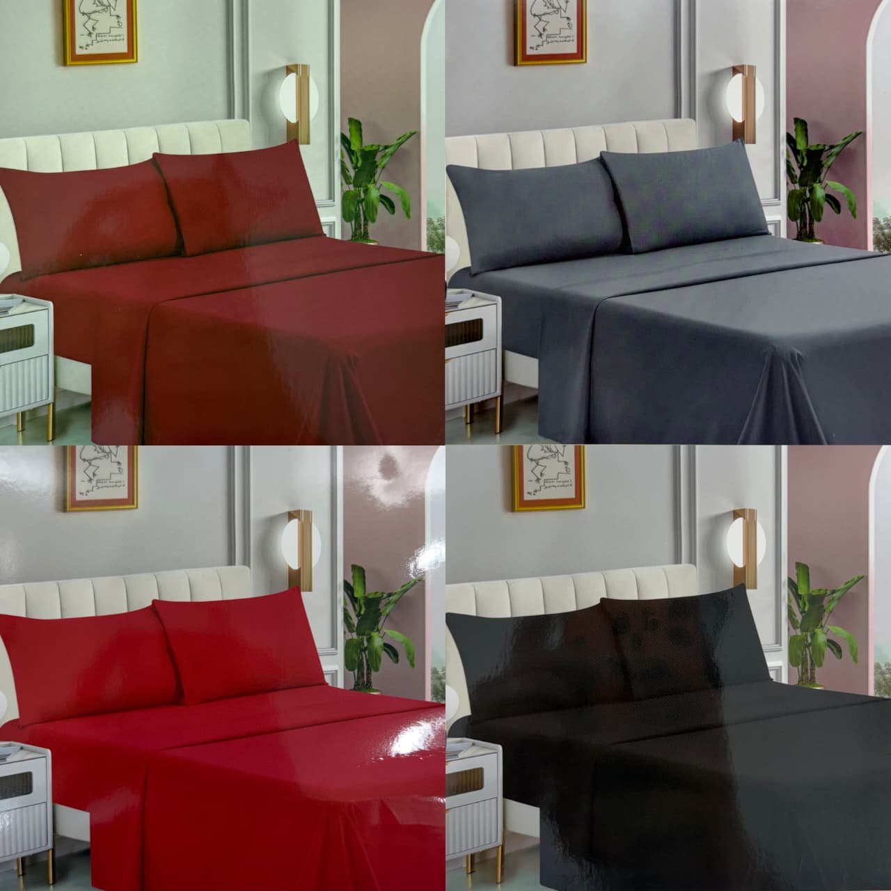 JUEGO DE SABANAS ESTAMPADAS Y LISAS