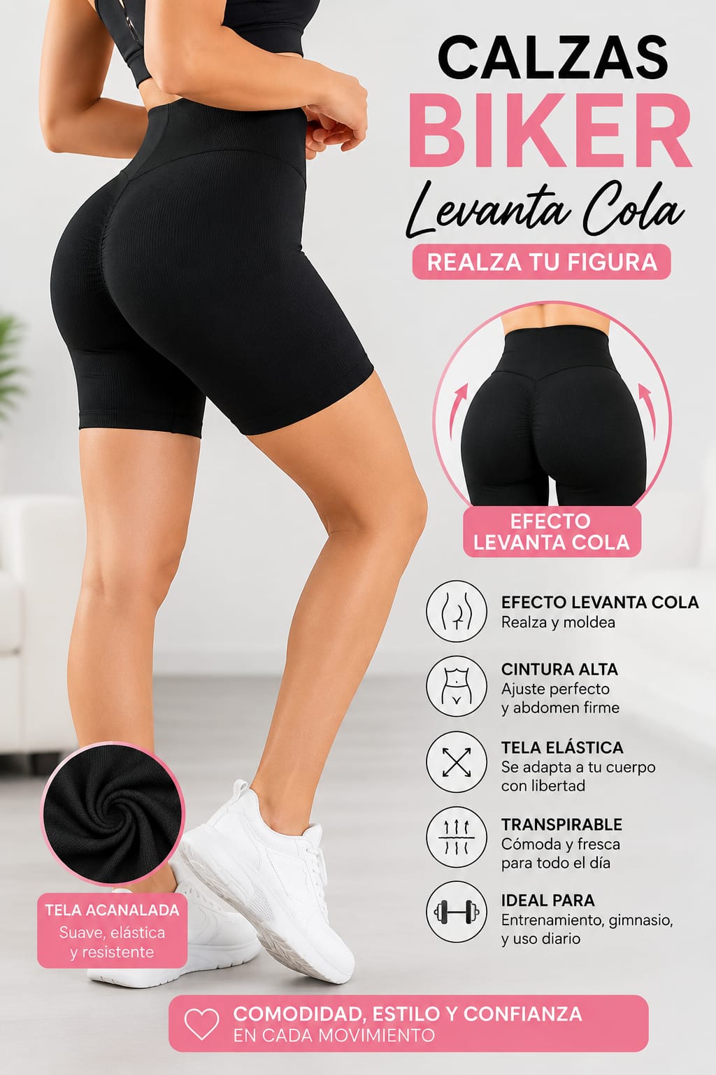 CALZA BIKER LEVANTA COLA