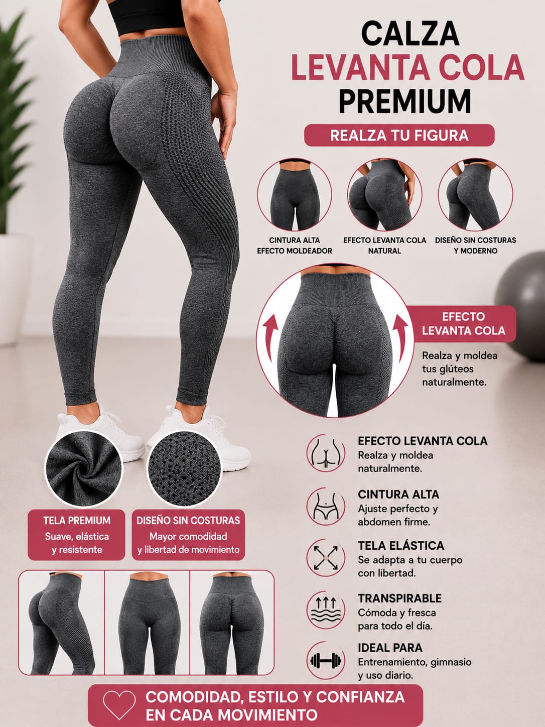 CALZA LEVANTA COLA DEPORTIVA MODELO PREMIUM