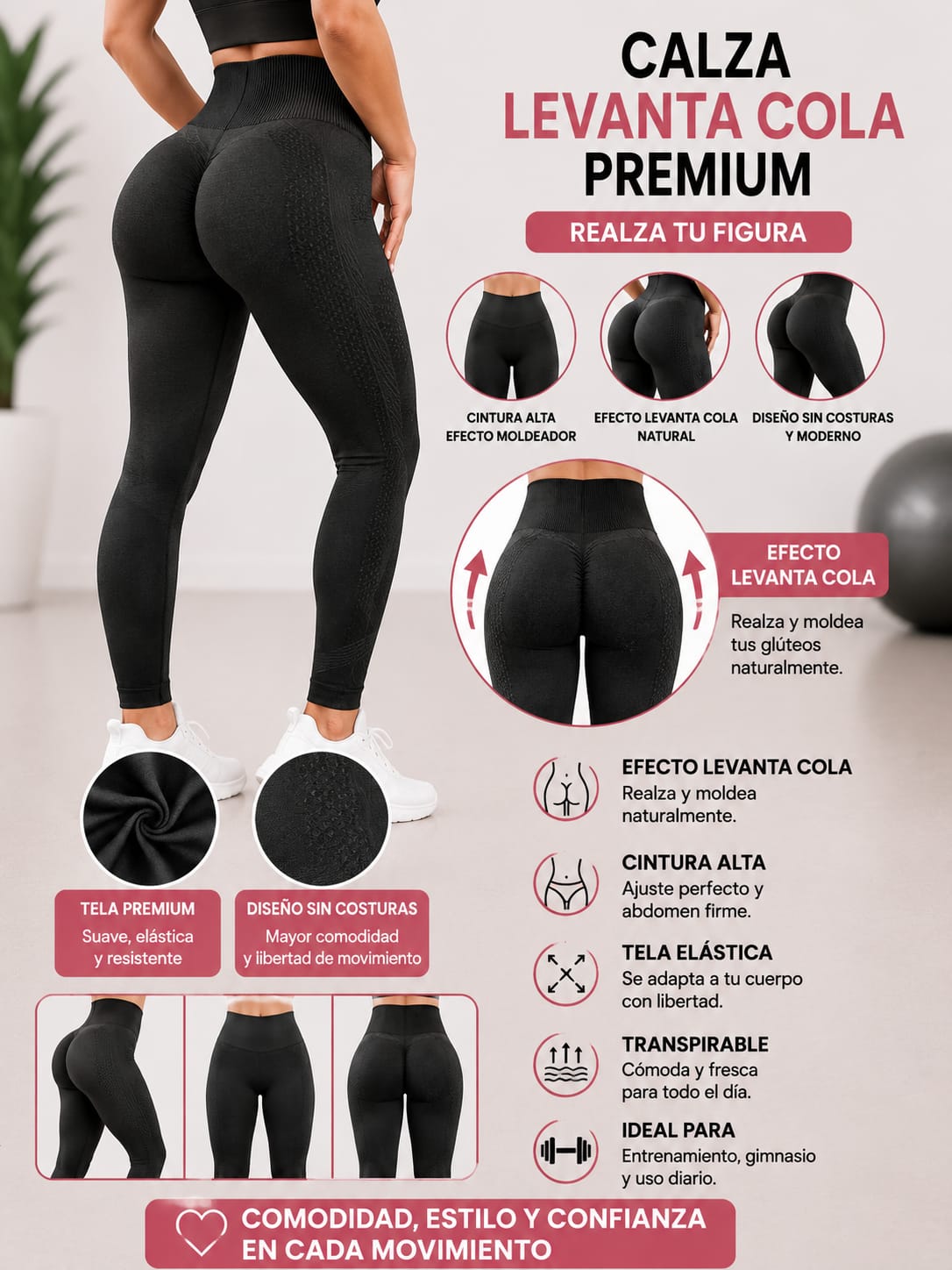 CALZA LEVANTA COLA DEPORTIVA MODELO PREMIUM