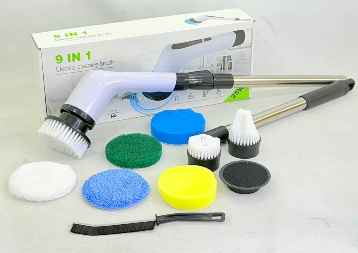 CEPILLO ELECTRICO DE LIMPIEZA 9 EN 1 | BATERIA RECARGABLE
