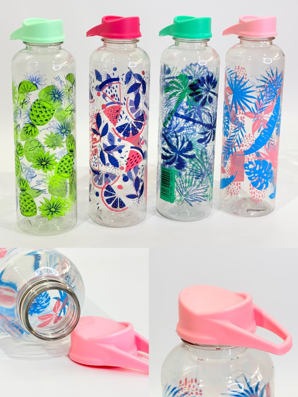 BOTELLA DEPORTIVA TRASPARENTE CON DISEÑOS