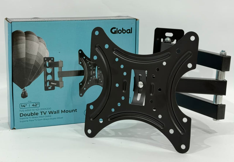 SOPORTE TV DOBLE BRAZO MÓVIL | 14” A 42”
