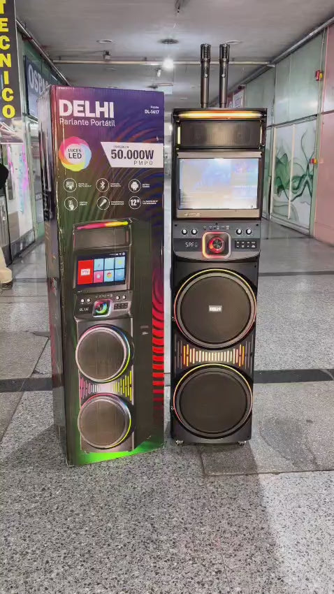 PARLANTE TORRE CON PANTALLA DELHI DL-1417 | 50.000W PMPO