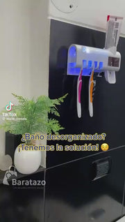 SOPORTE ORGANIZADO DE CEPILLOS DE DIENTES + ESTERILIZADOR ULTRA VIOLETA